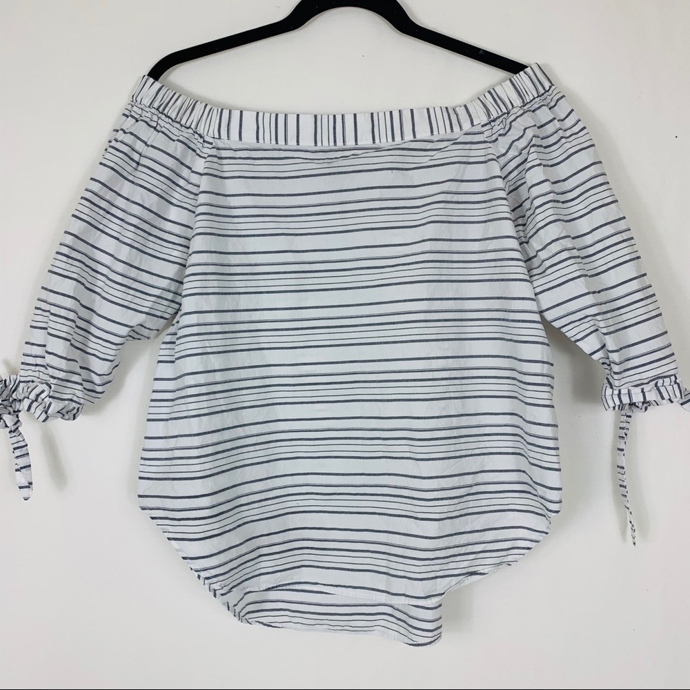 Ann Taylor Factory Off Shoulder Top Stripe S